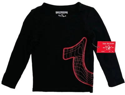 Camiseta True Religion Niños Manga Larga Negra con Rojo Envolvente Zapato Caballo Foto 1 de 4