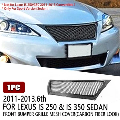 Parrilla de parachoques delantero de fibra de carbono capó para Lexus IS250 IS350 2011-2013 2012 Foto 1 de 4