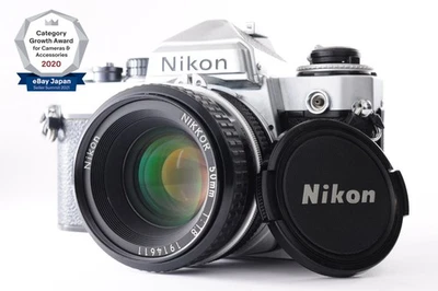 **MINT LENS** Nikon FE 35mm SLR Film Camera Silver + Ai 50mm f/1.8 + Cap FromJPN - Image 1 of 4