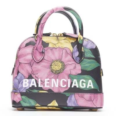 Bolso Bandolera BALENCIAGA Ville XXS Negro Estampado Logotipo Floral Asa Superior Foto 1 de 4