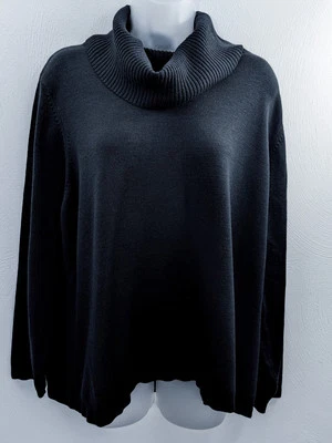 Vintage Venzia Cowl Neck Sweater Size 22-24 Deep Black Women's 52 X 24 - Image 1 of 4