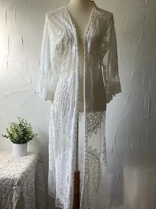 RACHEL ZOE White Lace Open Kimono (ONE Size Fits Most, see Measurements) - Picture 1 of 16