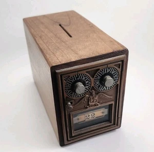 Vintage Post Office Lock Box Piggy Bank Eagle & Two Dials No Key/Code #22 - Picture 1 of 9