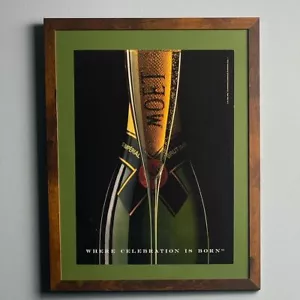 Cuadro Vintage Enmarcado Decoración Pared Publicidad Moet Brut Imperial Champagne - Imagen 1 de 6