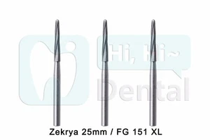 3Pcs Dental Surgical Carbide Burs Bone Cutters Zekrya 25mm FG 151 High Speed - Picture 1 of 3