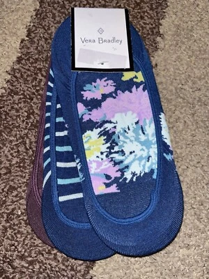 NUEVO CON ETIQUETAS CALCETINES VERA BRADLEY FORROS CORTE BAJO PAQUETE DE 3 CRISANTEMO APLASTAMIENTO Foto 1 de 2