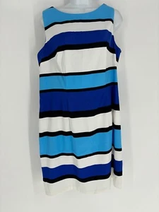 Mini Vestido Para Mujer Alyx Azul Blanco y Negro a Rayas Sin Mangas Talla 16 - Imagen 1 de 6