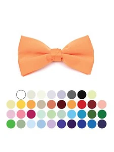 Young Boy's Pre-tied Adjustable Length Bow Tie - Formal Tuxedo Solid Color - Picture 1 of 43