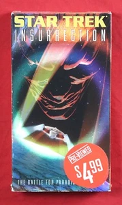 Star Trek: Insurrection (VHS, 1999, Blockbuster Pre-Viewed) Sci-Fi Action - Imagen 1 de 4