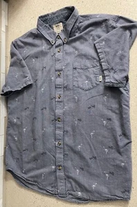 Vans Off the Wall Large Mens Short Sleeve Flamingo Classic Fit Button Down Shirt - Picture 1 of 3