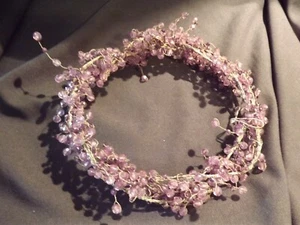 5FT PURPLE BEADED WIRE GARLAND bendable WREATH amethyst color - Picture 1 of 7