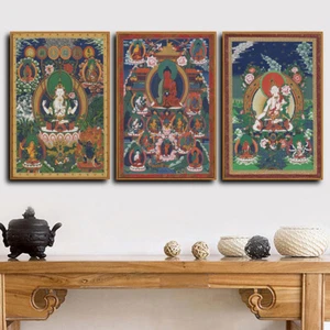 Thangka Tibetan Art Paint Silk Canvas Poster Buddha Wall Prints Decor TK022 - Picture 1 of 10