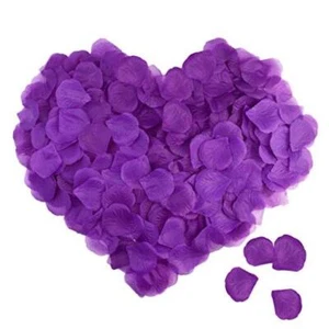 2000 PCS Artificial Silk Rose Petals for Wedding Party Favors Purple - Picture 1 of 8