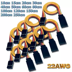 JR Servo extension cable 10 cm 15 cm 20 cm 30 cm 40 cm 50 cm 60 cm 100 cm 22AWG cable - Picture 1 of 14