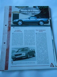 Mercedes 500 SL Roadster Grand Air 1989 Fiche Technique Auto - Picture 1 of 2