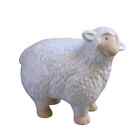Sheep Lamb Glazed Clay Pottery Round Woolly Figurine Statue Vintage Book Shelf