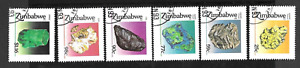 Zimbabwe 1993 Minerals 6 x Values Used