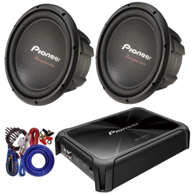 Pioneer TS-301D4 2-12" 3200 Watts Total Subwoofers w/ GM-D9701 Amplifier Package - Image 1 of 4