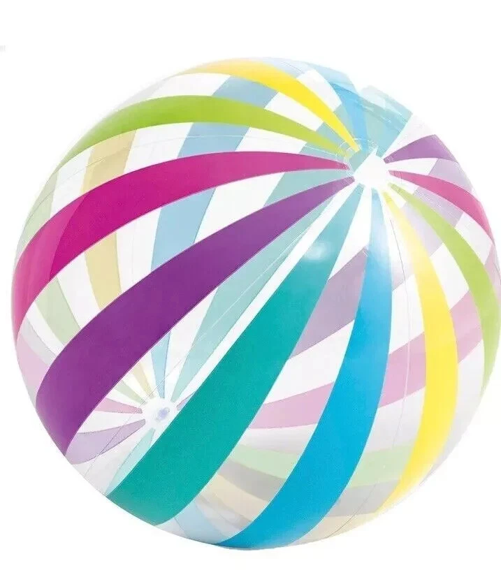 Intex Jumbo Inflatable Glossy Big Panel Colorful Giant Beach Ball 42 - #59065 Color May Vary