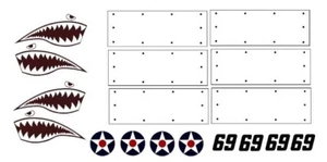 P40 Shark Airforce Stencil High temp Bake Vinyl Yellow Cerakote Duracoat Custom  - Picture 1 of 3