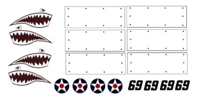 P40 Shark Airforce Stencil High temp Bake Vinyl Yellow Cerakote Duracoat Custom  - Image 1 of 3