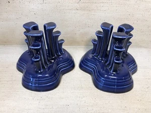 FIiestaware Kerzenständer Kobaltblau Dreibein Paar - Bild 1 von 7