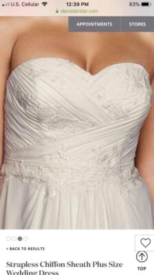Brand new with tags size 24W ivory strapless wedding dress plus size women - Image 1 of 4