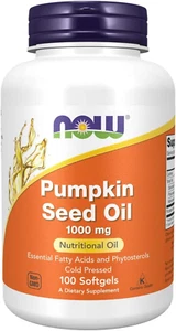 NOW Foods Pumpkin Seed Oil 1000 Mg, Essential Fatty Acids, 100 Softgels - Picture 1 of 7
