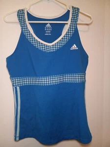 Adidas Womens Large Blue Razor Back Tank Compression Support Built In Bra  - Picture 1 of 24