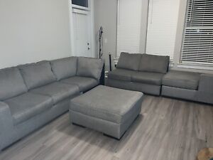 Gently Used Sectional With Ottoman