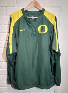 Nike Oregon Ducks Lightweight Windbreaker Pullover Jacket Green Yellow Size XL  - Picture 1 of 10