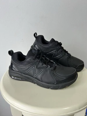 Tênis de treinamento New Balance WX857AB2 feminino couro preto 7.5 resistente ao deslizamento - Imagem 1 de 4