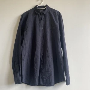 A Day's March Mens Dyed Linen Blend Buttoned Long Sleeve Shirt Size XL Workwear - Picture 1 of 17