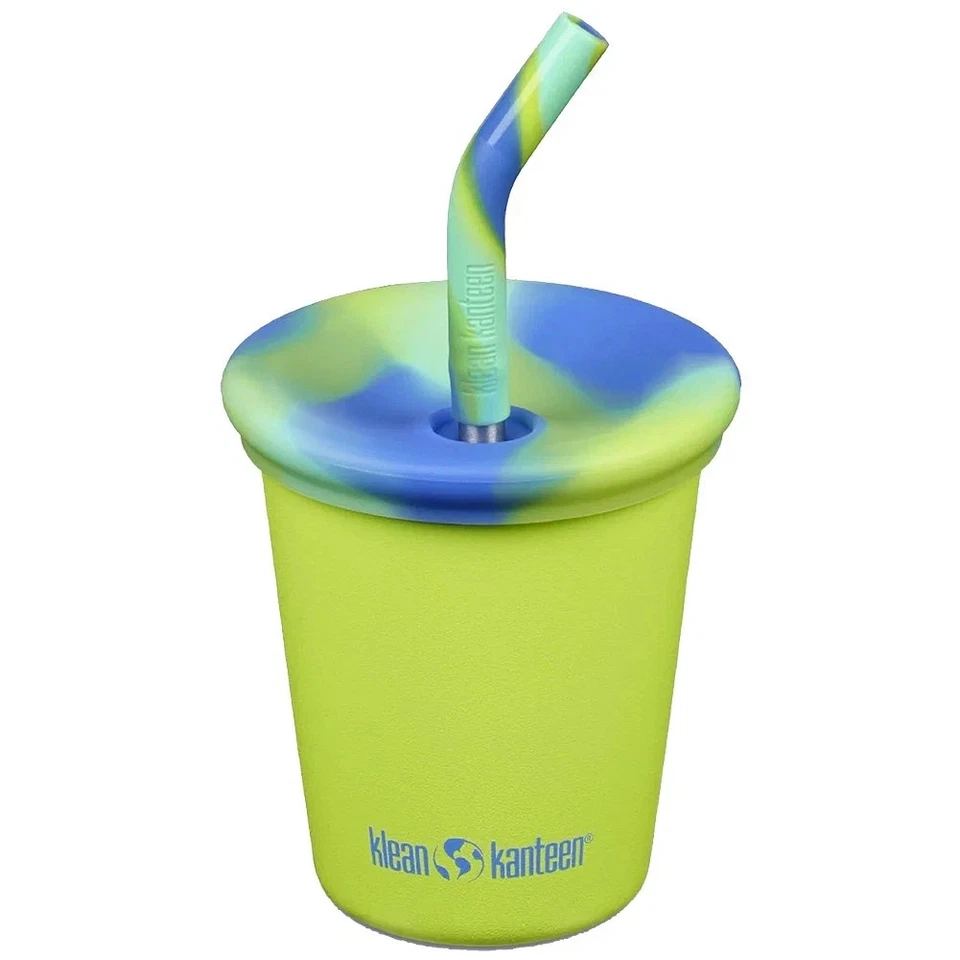 Klean Kanteen Kinderbecher mit Strohhalmdeckel 295 ml auslaufsicheres Getränk Juicy Pear