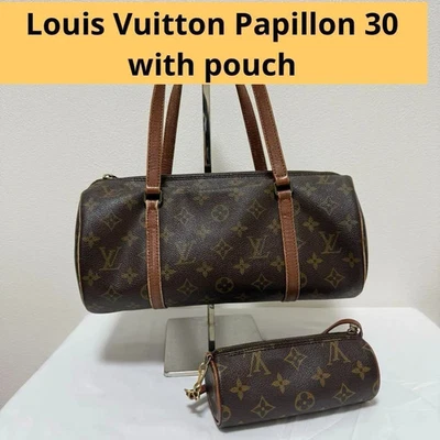 Louis Vuitton Monograma Papillon 30 M51365 Bolso de Lona con Mini Bolsa Auténtico 1149 Foto 1 de 4