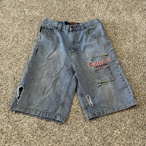 Vintage Y2K Ignition Baggy Hip Hop Skater Grunge Jeans Shorts Youth  SZ 12 Jorts - Picture 1 of 5