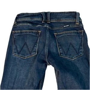 Wrangler Womens Tall Boot Cut Jeans Blue Stretch Medium Wash Ultra Low Size 00 - Picture 1 of 5