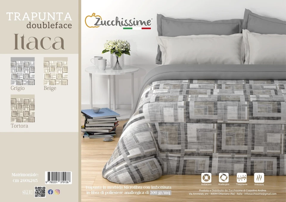 Trapunta Piumone In Morbida Microfibra Zucchissime "Itaca" Double Face - Immagine 1 di 1