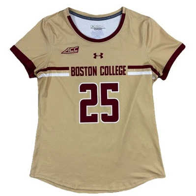 二手状况完好波士顿学院老鹰队女式大号足球球衣弹力金球员发行 — 第 1/4 张图片