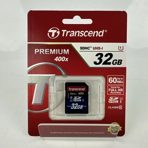 Transcend 32GB SDHC Memory Card Premium Class 10 UHS-I (Updated Version: 400X) - Picture 1 of 2