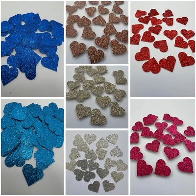 Glitter Hearts 20  Card Embellishments/Toppers 2cm & 3cm Self Adhesive Option - Image 1 of 4