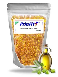 Vitamina D3 10000 UI healthy - 50 Perle Olio Oliva EVO vitamin origins PrinFit - Foto 1 di 2