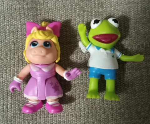Disney Junior Muppet Babies Kermit Miss Piggy 2.5"  Figures Lot Of 2 Cover