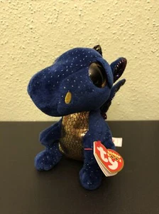 Ty Beanie Boos 6 POLLICI Zaffiro BLU DRAGO MACULATO PICCOLO Peluche Animale Giocattolo - Etichette - Foto 1 di 3