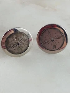 Kreisler USA Vintage Sterling Silver Diamond Round Cufflinks Cuff Links 14 Grams - Picture 1 of 5