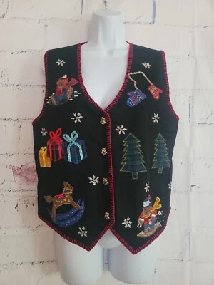 Chaleco New Directions Navidad Vacaciones Invierno Pequeño Algodón Forrado Adornado Foto 1 de 4