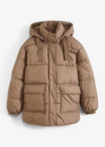 Neu R-Ware Wattierte Steppjacke mit Kapuze Gr. 42 Taupe Damen-Jacke Mantel Parka - Bild 1 von 1