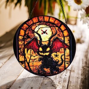 Handcrafted Halloween Suncatcher, Spooky Stained Glass Window Decor, HLW020 - Picture 1 of 8