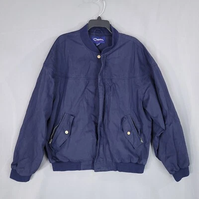Chaqueta Catalina Para Hombre Cremallera Completa Bolsillos Largos Manga Azul Marino Talla LT Foto 1 de 4