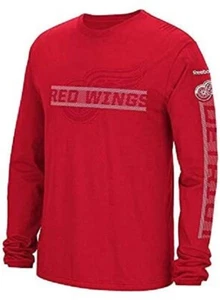Detroit Red Wings Youth Boys Slashing Long Sleeve Shirt - Red - Picture 1 of 1